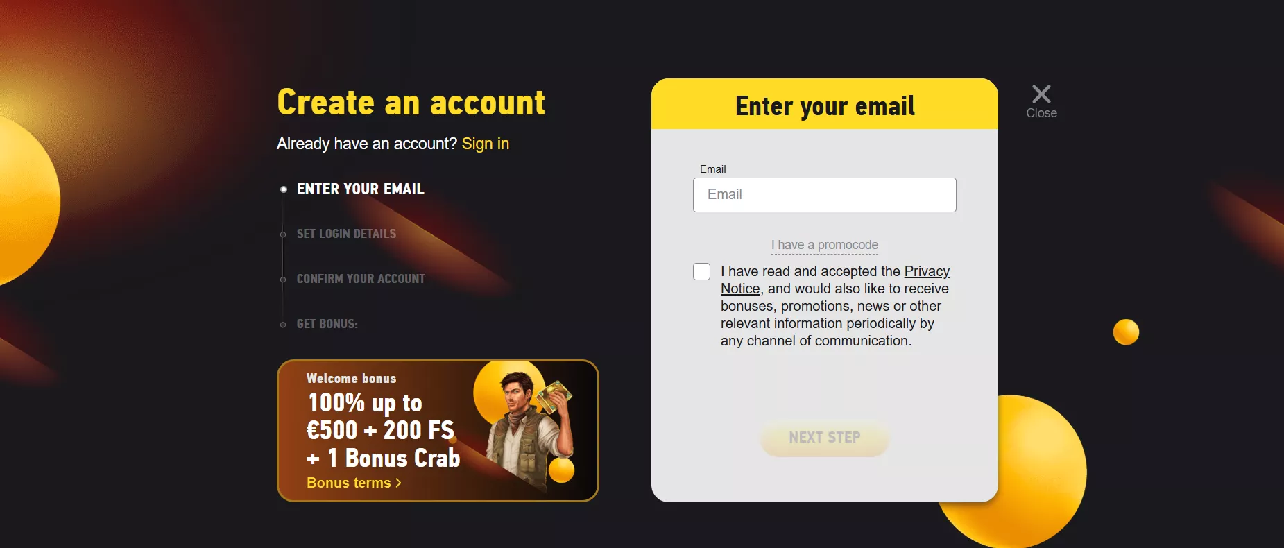 Minniebet Casino  -  banner promozionale